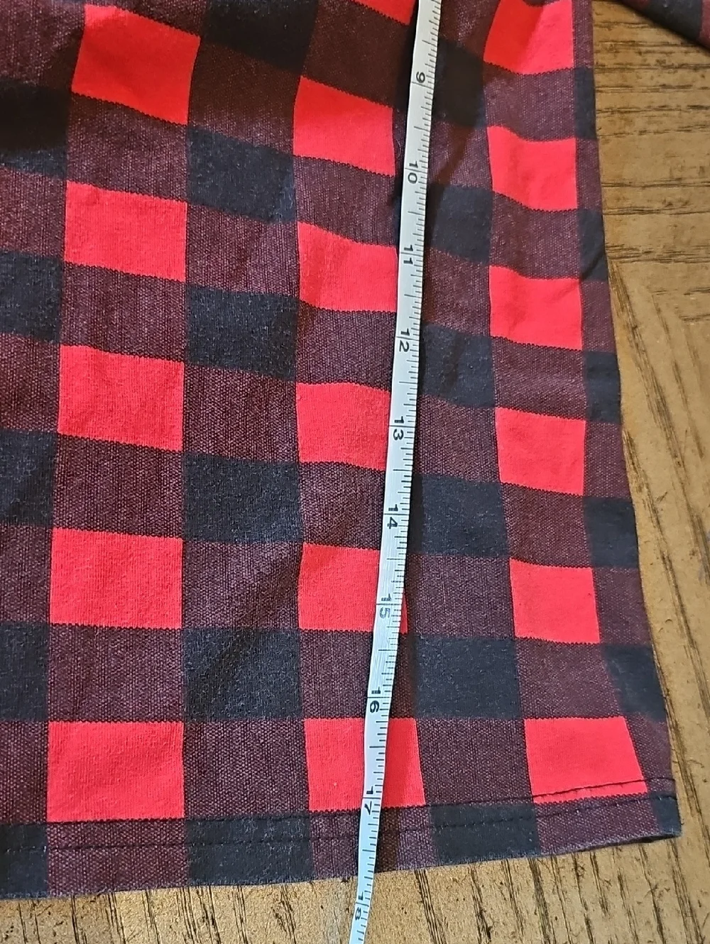 Girls' Red & Black Buffalo Plaid Ruffle Neck Top Size 16